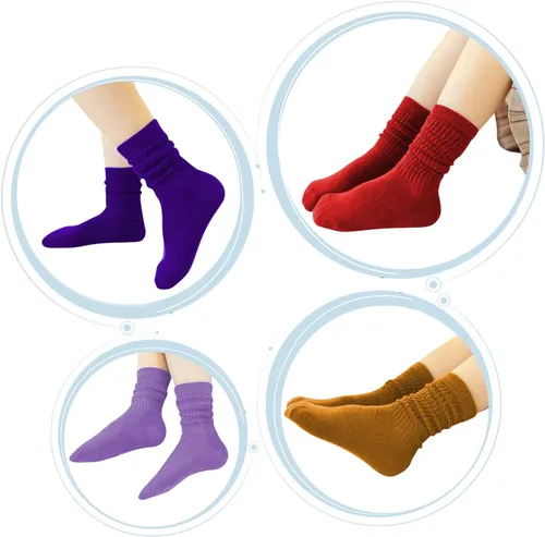 Miniatura 7 de DOOVID Calcetines largos hasta la rodilla para niños y niñas, calcetines largos de algodón