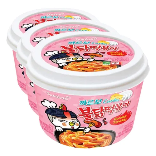 Miniatura 6 de Samyang Carbo Buldak Tteokbokki Pastel de arroz coreano instantáneo 6.31 onzas