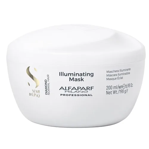 Alfaparf Milano Semi Di Lino Diamond Illuminating Hair Mask - Acondicionador profundo seguro para el color para cabello teñido – Añade brillo y