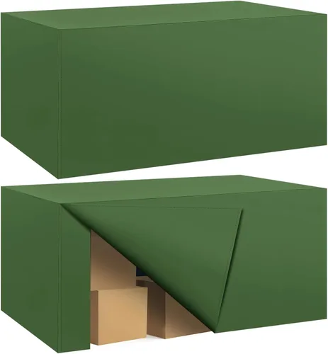 Miniatura 49 de Paquete de 2 manteles ajustados para mesa rectangular de 4 pies, 48 x 24 pulgadas, cubiertas de mesa verde manzana, tela de poliéster resistente al