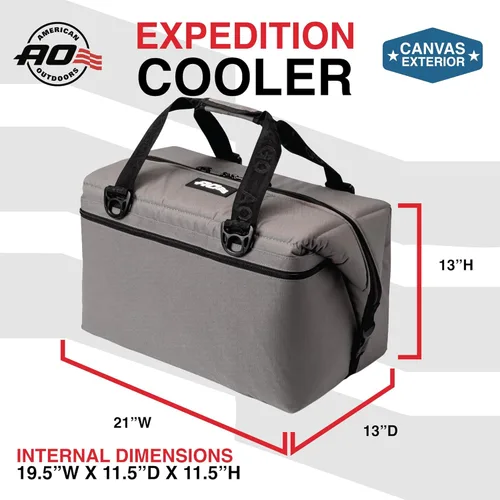 Miniatura 5 de Bolsa de enfriador AO Coolers Expedition de lona con lados blandos, a prueba de fugas, aislada, ligera Carbón