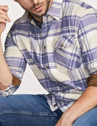 Miniatura 7 de CQR - Camisa de franela de algodón a cuadros con botones y manga larga para hombre, algodón cepillado suave, camisa de estilo informal