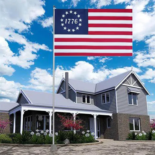 Miniatura 7 de Bandera estadounidense bordada de Betsy Ross 1776 de 3 x 5 para exteriores, 13 Colonias Revolución, banderas de Estados Unidos, estrellas bordadas