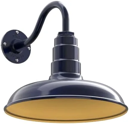 Miniatura 21 de Steel Lighting Co. Topanga - Luz de granero Montaje en pared al aire libre Domo de 14 pulgadas Cuello de cisne de 11 pulgadas Luz de garaje