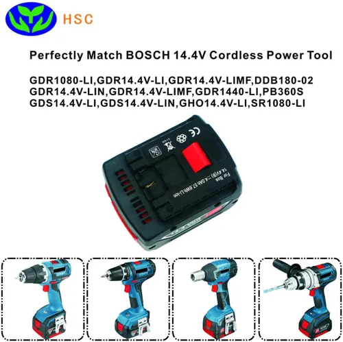Miniatura 3 de Batería de iones de litio de 4000 mAh BOS14.4B repuesto para batería Bosch de 14.4 V BAT607 BAT607G BAT614 BAT614G compatible con herramientas