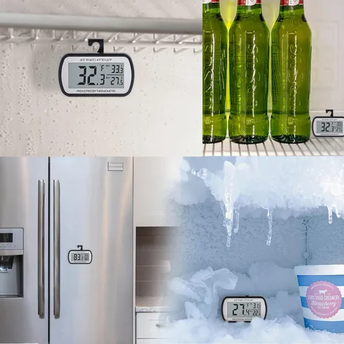 Miniatura 7 de AEVETE Termómetro de Refrigerador Digital Termómetro de Frigorífico y Congelador con Parte Posterior Magnética, LCD Grande, Sin Frivolidades, Fácil