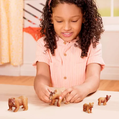 Miniatura 3 de Terra by Battat Conjunto familiar realista de oso pardo - 4 figuras de animales de plástico para niños, animales educativos de zoológico y juguetes