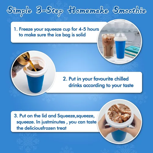 Miniatura 5 de 3 piezas vasos para hacer granizados, tazas mágicas DIY de batidos congelados rápidos para batidos de leche caseros, máquina para hacer helados
