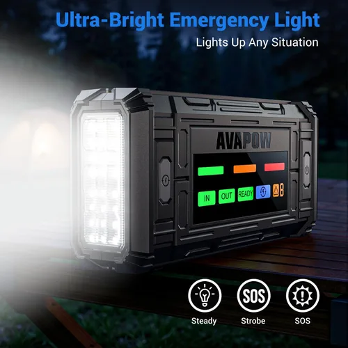 Miniatura 8 de AVAPOW TJ18 5000A batería arrancador portátil con pantalla HD de 4 pulgadas, PD de 18 W, carga rápida, caja de salto de 12 V, arrancador de batería