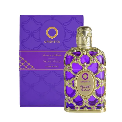 Miniatura 7 de Orientica Luxury Velvet Gold Eau De Parfum 0.25oz/0.3 fl oz Mini Splash – Notas de vainilla, caramelo, rosa – Perfumes árabes florales de gourmand
