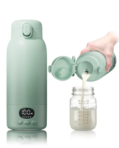 Portable Bottle Warmer - Dual Heating Modes for Breast Milk & Water, 17 Ounces, Fast Heating, Long Lasting Battery, Ideal for Travel, Outdoor, Baby