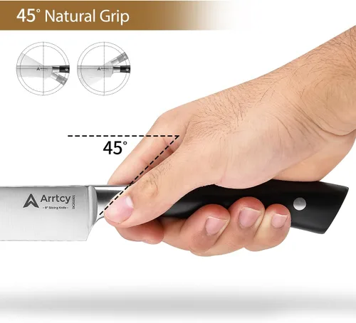 Miniatura 4 de Juego de Trinchar Pavo, Mango Ergonómico de Espiga Completa Cuchillo y Tenedor de Trinchar, Herramientas de Cocina de Acero Inoxidable Alemán