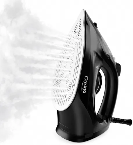 Miniatura 11 de OMAIGA Plancha de vapor para ropa, plancha de ropa de 1750 W con suela de cerámica, potente vapor, apagado automático de 3 vías, autolimpieza y Gris