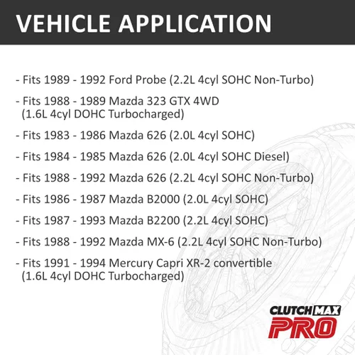 Miniatura 2 de PRO Performance Stage 3 Kit de embrague compatible con Ford Probe 1989-1992 Mazda B2200 626 323 GTX MX-6 1991-1994 Mercury Capri XR-2 convertible