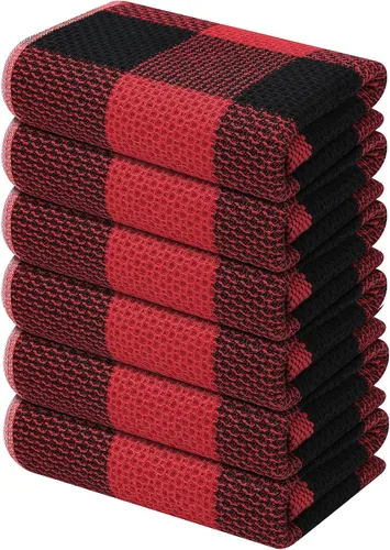 Miniatura 54 de Mordimy Toallas de cocina 100% algodón con tejido de gofre, 13 x 28 pulgadas, paños de cocina súper suaves y absorbentes para secar platos, paquete