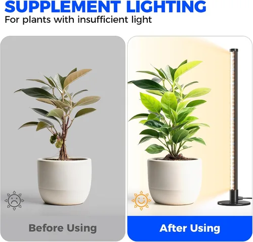 Miniatura 4 de Barrina Luz de Crecimiento de Pie para Plantas de Interior, 20W 2FT Luz LED de Planta de Escritorio, Colgante y de Pie, Luces de Crecimiento