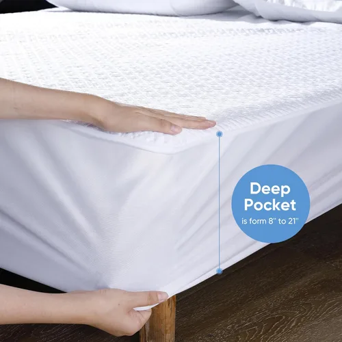 Miniatura 5 de Protector de colchón impermeable refrescante tamaño completo, cubierta de colchón de tela de aire 3D, cubierta de almohadilla de colchón suave