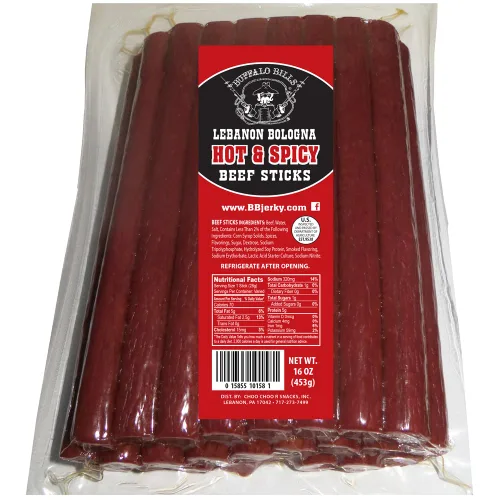Buffalo Bills Paquete de 1 libra Palitos de Bolonia del Líbano Caliente y Picante (Pennsylvania Palitos de carne caliente holandesa)