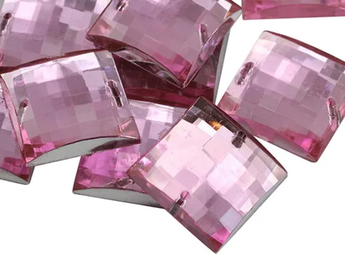 Miniatura 14 de Allstarco Cuentas cuadradas CH24 de 0.394 pulgadas (0.394 in) con parte trasera plana cuadrada para manualidades, diamantes de imitación acrílicos
