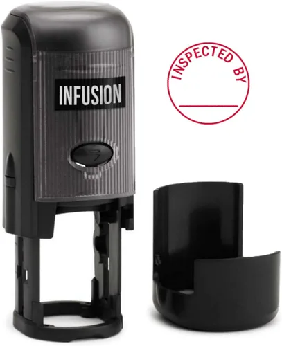 Miniatura 7 de Infusion Sello de goma autoentintado redondo con texto personalizado (1-5/8 pulgadas de diámetro), hasta 3 líneas de texto y borde
