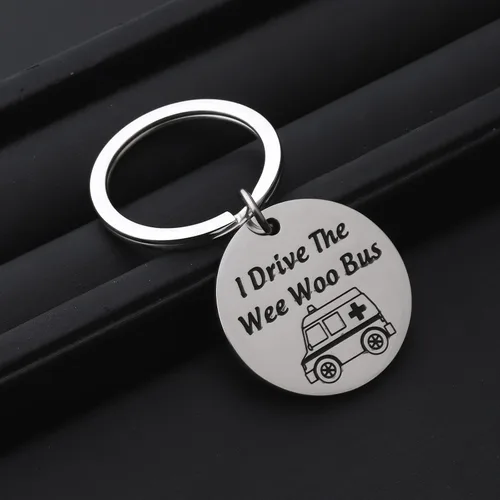 Miniatura 4 de FAADBUK Llavero de conductor de ambulancia, regalo de respuesta I Drive The Wee Woo Autobús de emergencia para vehículo de emergencia, regalo