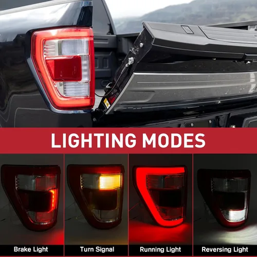 Miniatura 3 de Conjunto de lámpara trasera LED con punto ciego (módulo no incluido) compatible con Ford F150 F-150 King Ranch/Lariat/Limited/Platinum 2021-2023