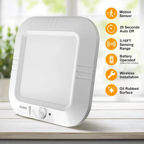 Miniatura 5 de Luz de Techo con Sensor de Movimiento a Batería, 180LM 6000K Luces de Armario a Batería con Sensor de Movimiento, Luz de Techo Inalámbrica de 48LED