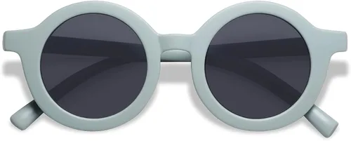 SOJOS - Lentes de sol redondos polarizados para niños y niñas, protección ultravioleta 400 (UV400), lentes de sol para las vacaciones en la playa