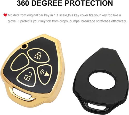 Miniatura 3 de Funda de llavero para Toyota con llavero de 3 botones de TPU suave para llave de automóvil, compatible con Toyota Rav4 2005-2010 Scion TC 2007-2013