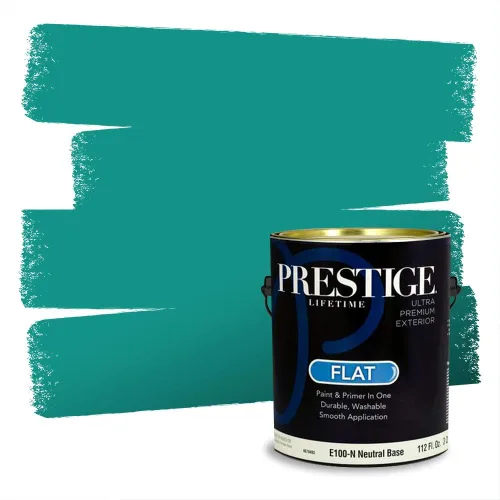 Miniatura 28 de Pintura Exterior + imprimación PRESTIGE, todo-en-uno, 1 galón, acabado mate, color comparable al Valspar* Royal Gray* VS151-Gris real