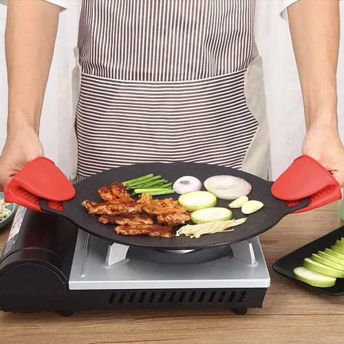 Miniatura 2 de Sartén antiadherente multifuncional de piedra médica, sartén coreana para barbacoa, compatible con inducción, estufa de gas, estufa eléctrica