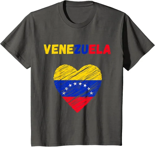 Miniatura 50 de Camiseta con la bandera venezolana con corazón de Venezuela, Negro
