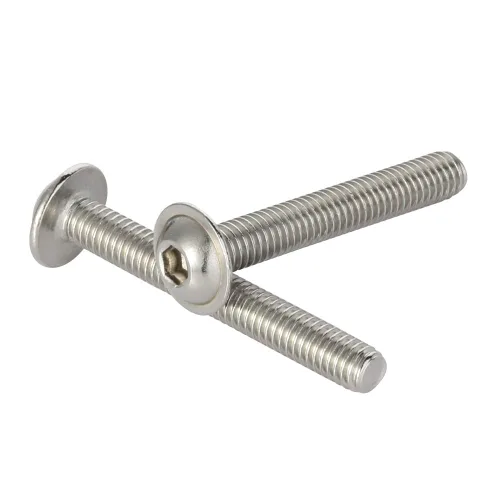Miniatura 5 de Tornillos de cabeza de botón con brida M6-0.039 x 0.394 in, acero inoxidable 18-8 (304), acabado brillante, rosca completa, unidad de enchufe Allen