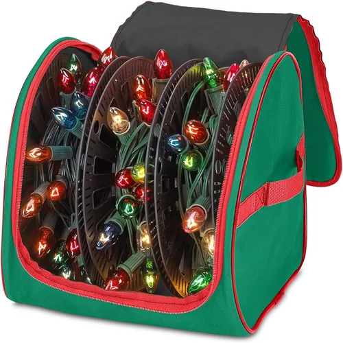 Miniatura 11 de Bolsa de Almacenamiento Premium para Luces de Navidad – Material 600D Resistente a Desgarros de Servicio Pesado con Asas Reforzadas – Incluye 3 Gris