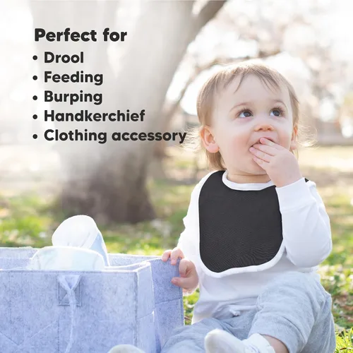 Miniatura 7 de Paquete de 8 baberos orgánicos para niños y niñas, baberos de algodón suave para babear y dentición para bebés niñas y niños, extra absorbentes