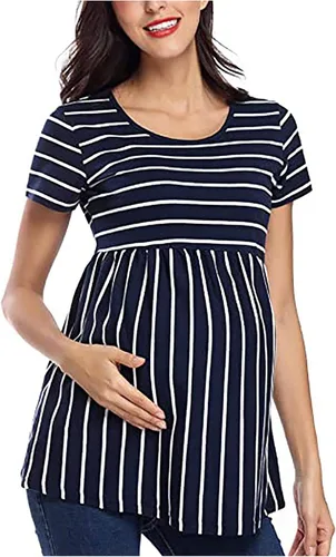 Miniatura 6 de Camisetas de manga estampada para embarazo, camisetas de maternidad para mujer, de moda, de maternidad, de 6 meses, para bebé niña