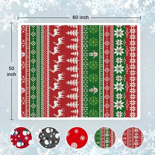 Miniatura 7 de Touchat - Manta Roja Sherpa de Navidad, Manta Suave, Esponjosa y Cálido, Manta de Microfibra de Felpa de Franela para Sofá Cama