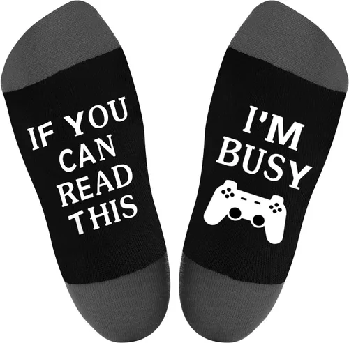 Miniatura 119 de AGRIMONY Calcetines divertidos con texto en inglés «Do Not Disturb Gaming» para hombres, mujeres, adolescentes, niños, Pascua, padres, cumpleaños