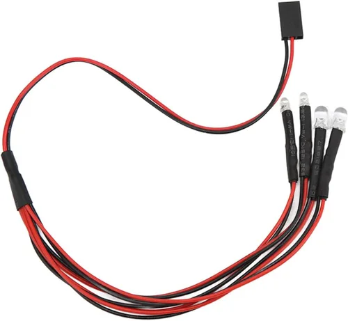 Miniatura 8 de Kit de 4 luces LED Rock para Axial SCX24 1/24 RC Crawler Car Upgrade Parts, blanco y rojo luz trasera sistema de iluminación con control remoto