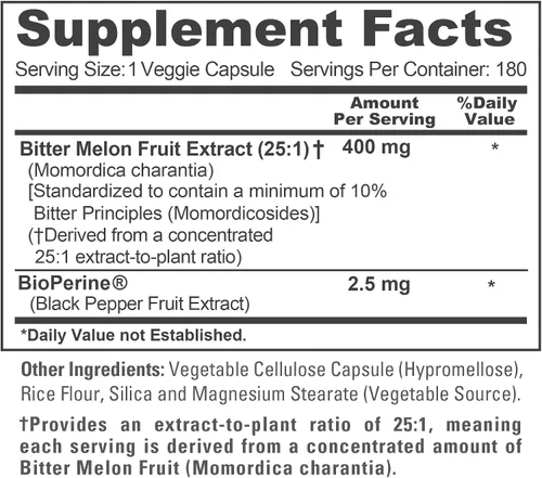 Miniatura 4 de NusaPure Melón amargo, 400 mg, 180 cápsulas vegetales (sin OMG, vegano)
