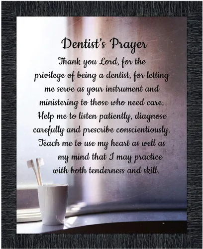 Miniatura 16 de Crossroads Home Décor Marco de fotos The Dentist Pray, cuadros de oficina dental, 7432BW