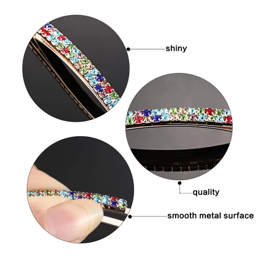 Miniatura 4 de Yaomiao 16 horquillas de diamantes de imitación de doble fila, pinzas decorativas para el cabello, horquillas de cristal de diamante para mujeres