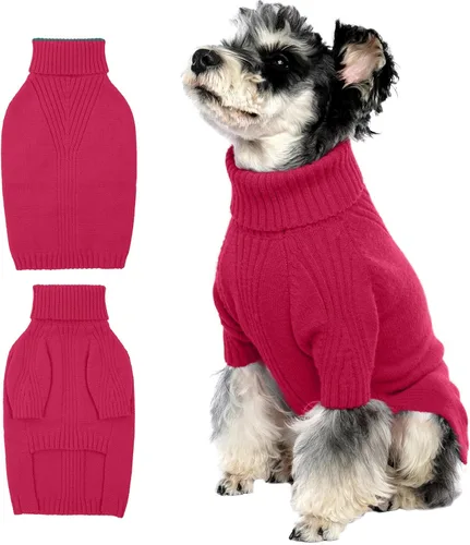 Miniatura 88 de IECOii Suéter extragrande para perro, suéteres térmicos cálidos para perros de raza gigante, ropa de punto, cuello alto de invierno, elástica