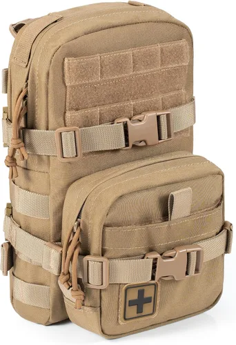 Miniatura 8 de Paquete de Hidratación Táctica Pequeña MOLLE Transportador de Vejiga de Agua para Exteriores para Chaleco Mochila, Negro, Pequeño, Mochilas Daypack