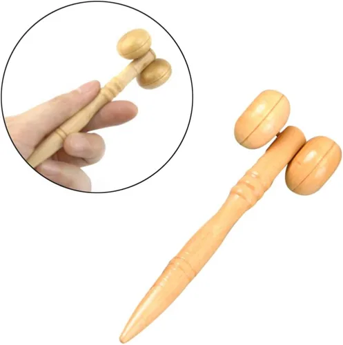 Miniatura 3 de Rodillos de madera portátiles masajeadores cara mano pierna cabeza cuello espalda cintura masaje rueda palos para hombres mujeres