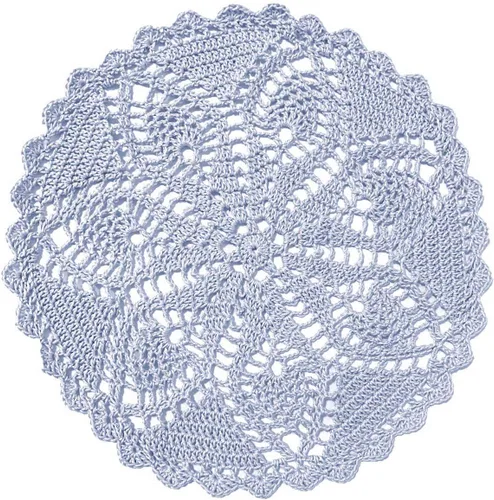 Miniatura 49 de Mantel Individual de Encaje de 11 a 12 Pulgadas Tapetes de Mesa Redondos Hechos a Mano Tapete de Ganchillo Cocina Vajilla Posavasos para Taza