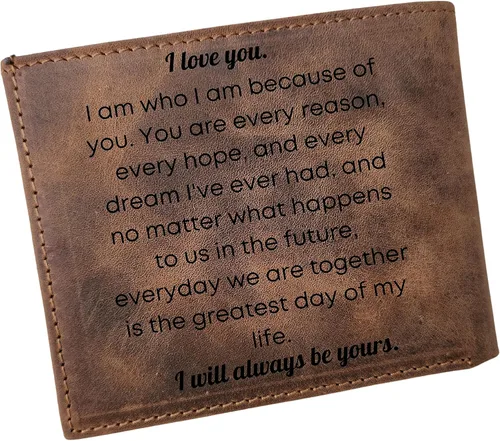 Miniatura 2 de SFdizayn Cartera de fotos personalizada para hombres, cartera con nombres grabados para él, cartera de fotos personalizada para marido, regalos