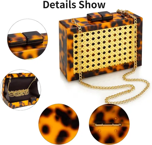 Miniatura 2 de YYW Bolso de mano de noche de acrílico para mujer, elegante bolso de hombro cruzado para boda, cóctel, fiesta, fiesta de Navidad