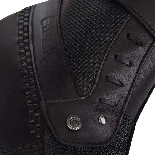 Miniatura 8 de Cuadra Botas para hombre en piel auténtica de rayas con cremallera negra, Negro