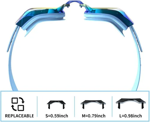 Miniatura 5 de Gafas de natación miope, Gafas de natación de visión corta Recubrimiento Espejo Azul 59